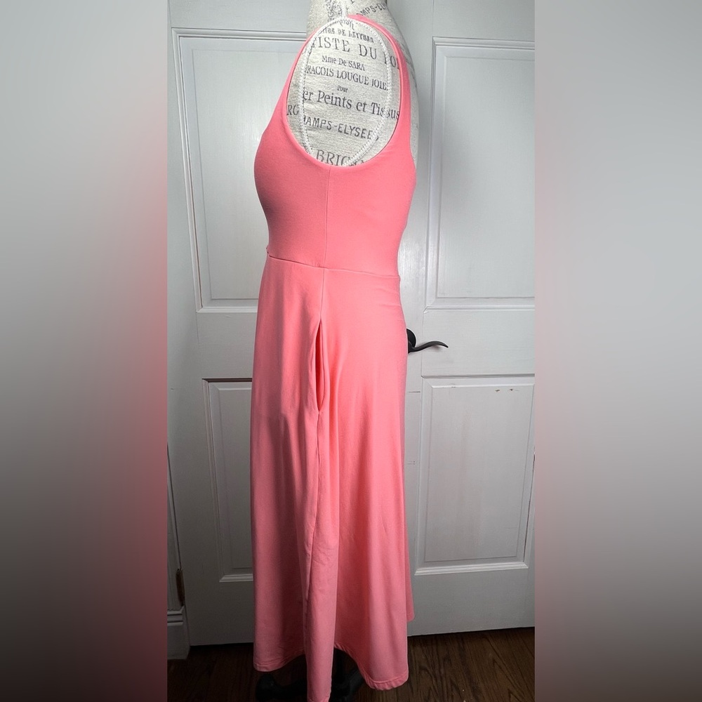 Beyond Yoga Featherweight At The Ready Midi Dress Coral Pink Size Medium - Picture 6 of 12